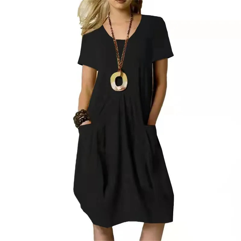 Damenkleid Tunika Damen | Taschenkomfort & Sofort Gepflegt