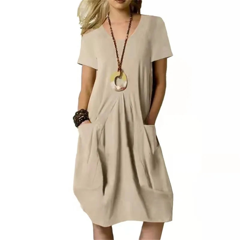 Damenkleid Tunika Damen | Taschenkomfort & Sofort Gepflegt