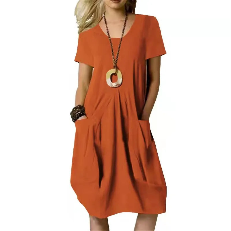 Damenkleid Tunika Damen | Taschenkomfort & Sofort Gepflegt