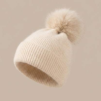 Darelle | Wintermütze mit Pompon und breitem Umschlag