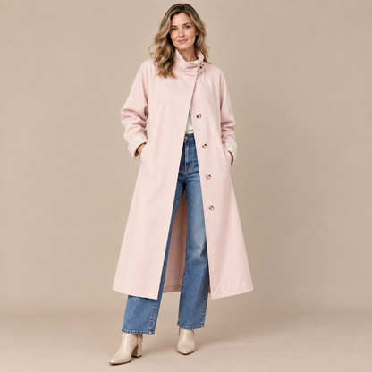 Dhalia | Trenchcoat Damen Lang mit Bindegürtel