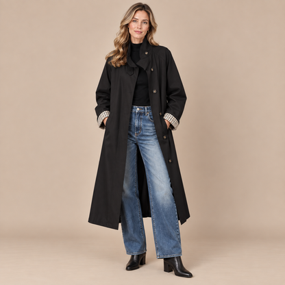 Dhalia | Trenchcoat Damen Lang mit Bindegürtel
