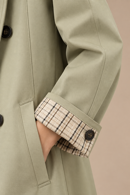 Dhalia | Trenchcoat Damen Lang mit Bindegürtel