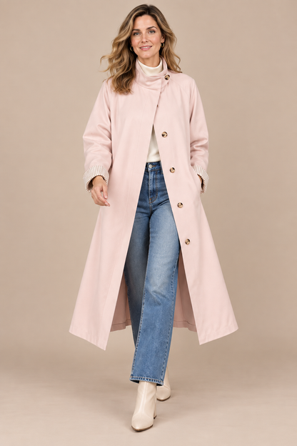 Dhalia | Trenchcoat Damen Lang mit Bindegürtel