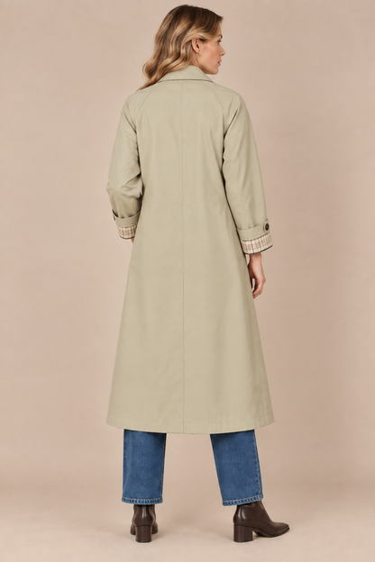 Dhalia | Trenchcoat Damen Lang mit Bindegürtel
