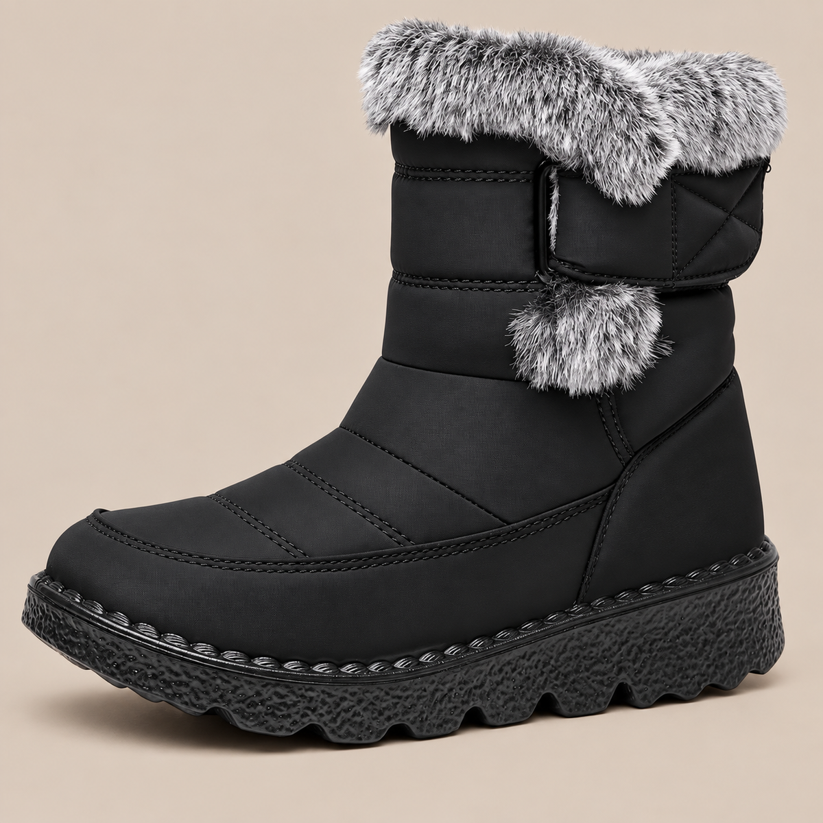 Dolores | Winterstiefel Damen mit Fellbesatz und Profilsohle