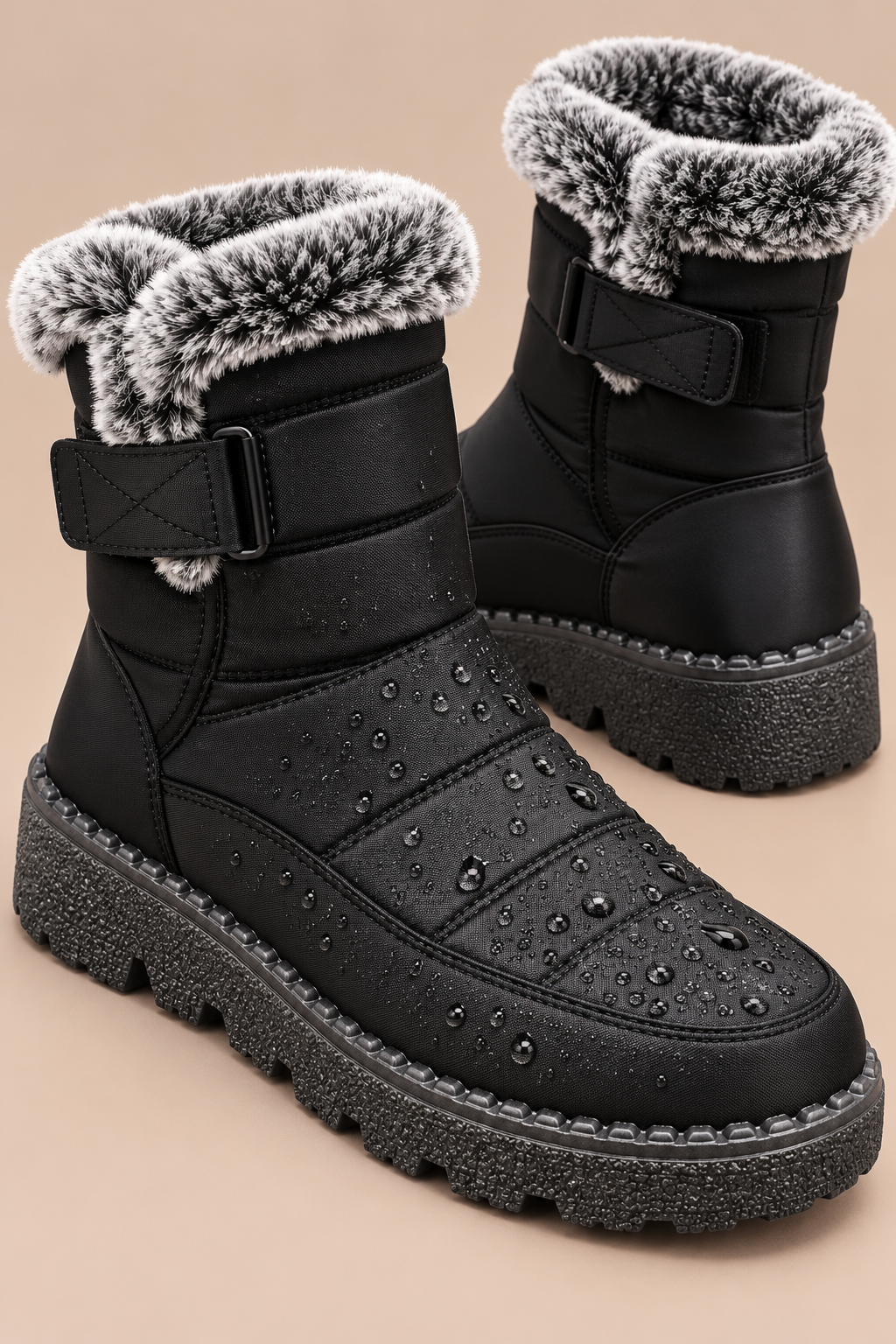 Dolores | Winterstiefel Damen mit Fellbesatz und Profilsohle