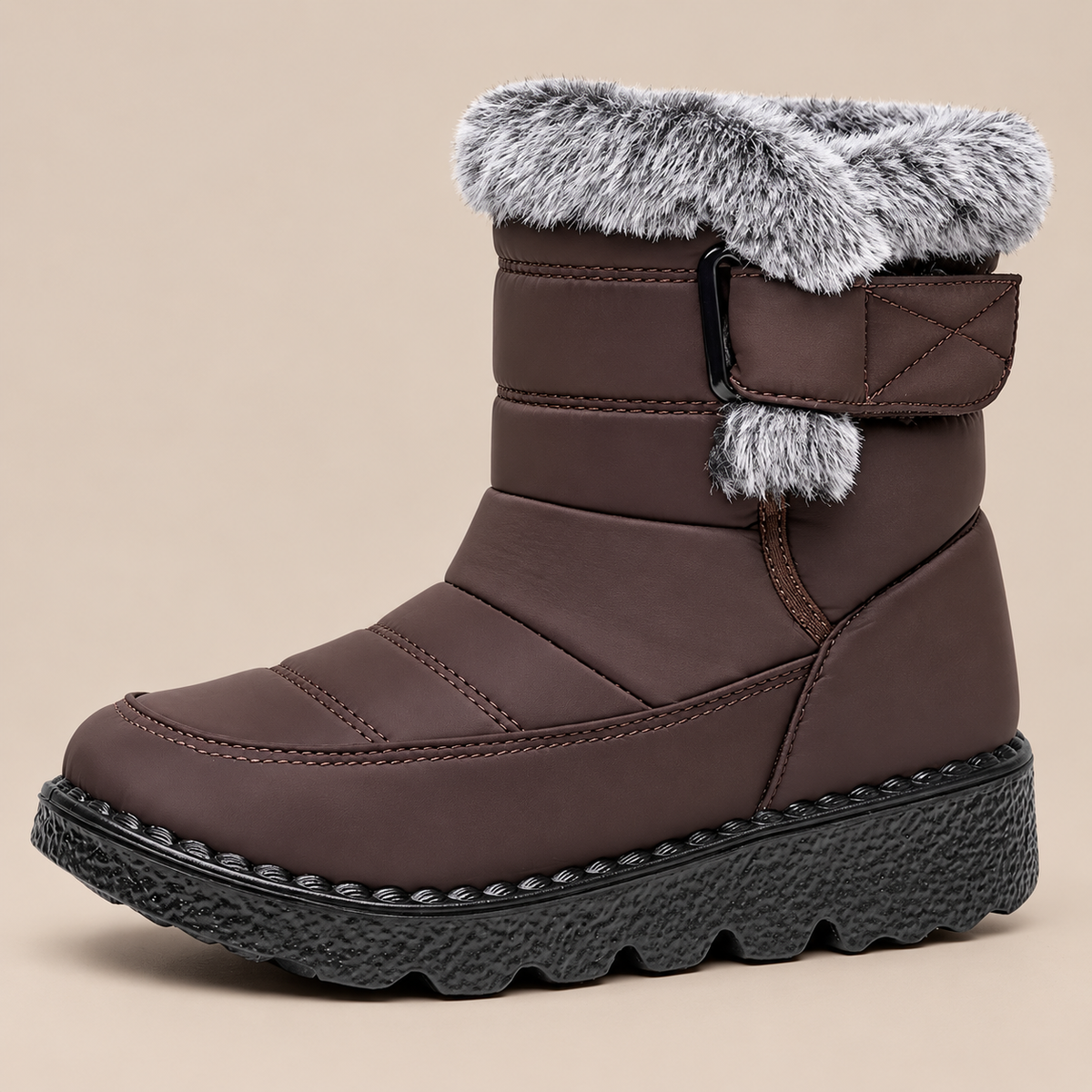 Dolores | Winterstiefel Damen mit Fellbesatz und Profilsohle