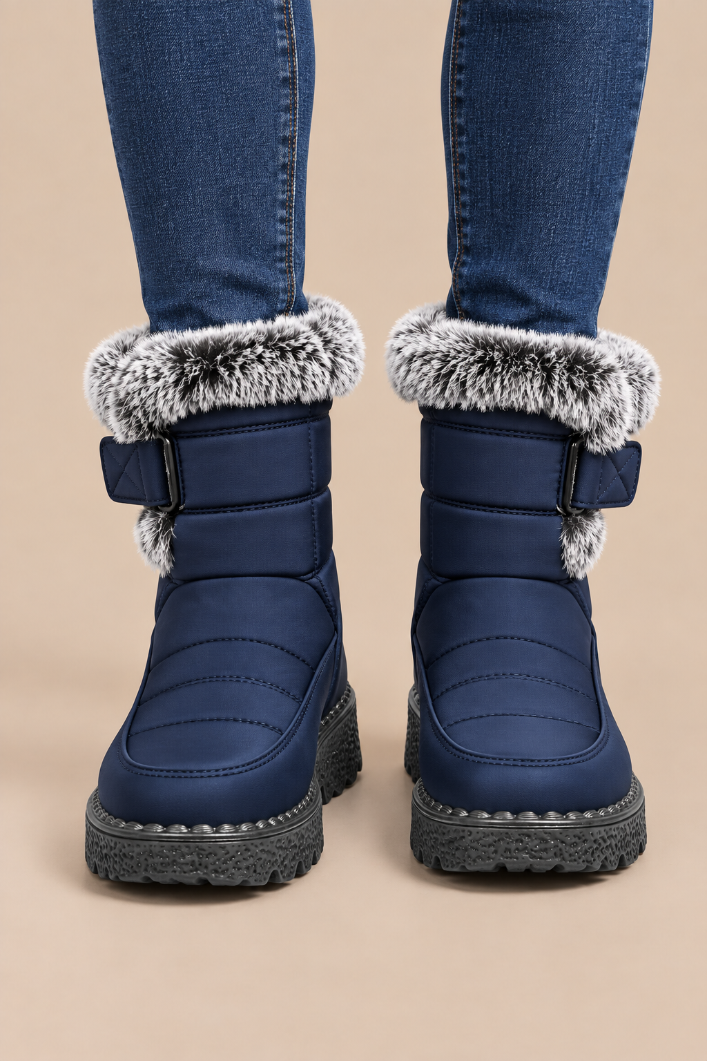Dolores | Winterstiefel Damen mit Fellbesatz und Profilsohle