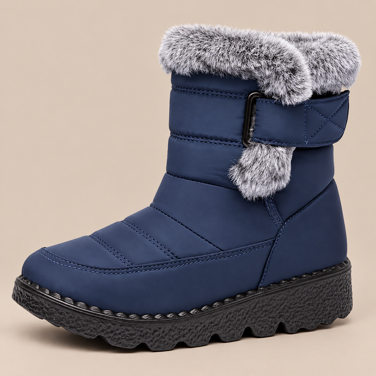 Dolores | Winterstiefel Damen mit Fellbesatz und Profilsohle