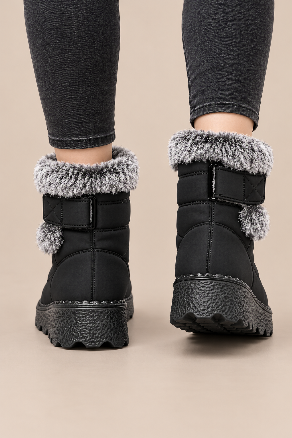 Dolores | Winterstiefel Damen mit Fellbesatz und Profilsohle