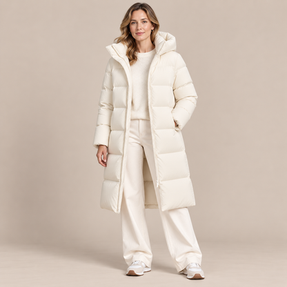 Donna | Steppjacke Damen mit langem Schnitt und hohem Kragen