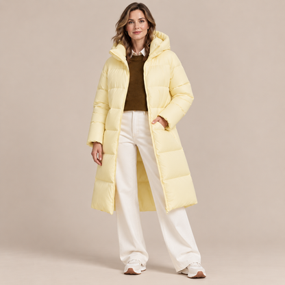 Donna | Steppjacke Damen mit langem Schnitt und hohem Kragen