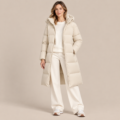 Donna | Steppjacke Damen mit langem Schnitt und hohem Kragen