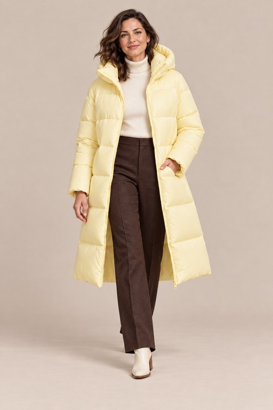 Donna | Steppjacke Damen mit langem Schnitt und hohem Kragen