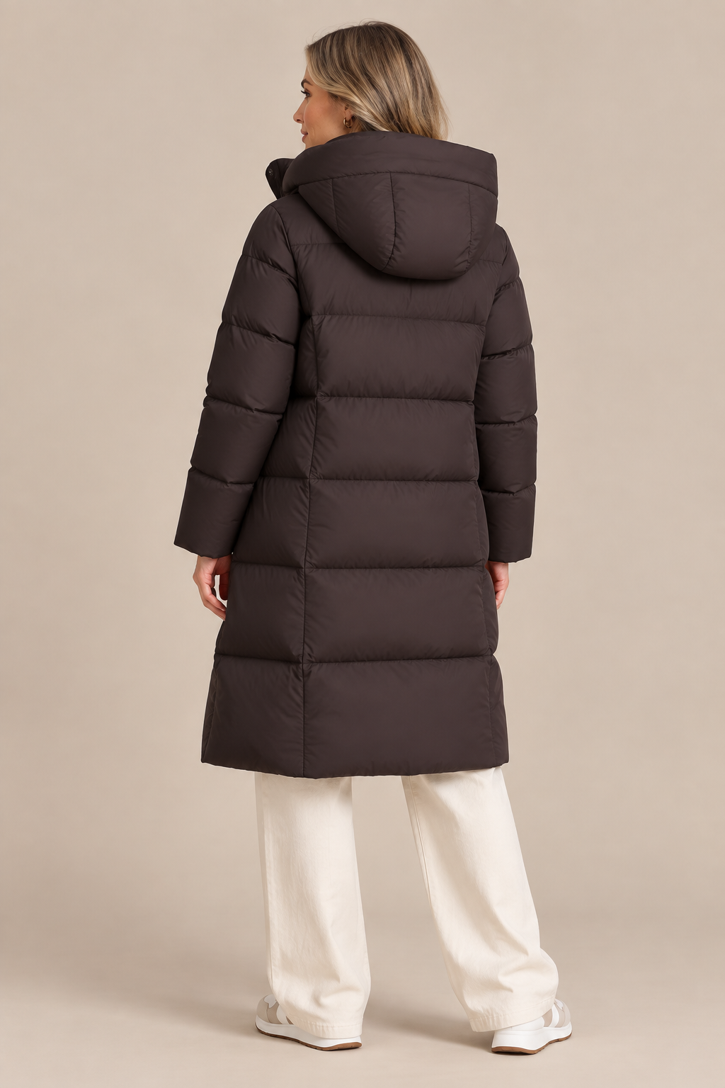 Donna | Steppjacke Damen mit langem Schnitt und hohem Kragen