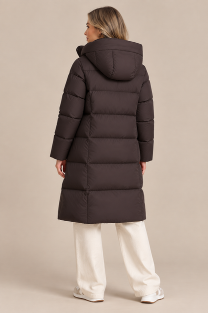 Donna | Steppjacke Damen mit langem Schnitt und hohem Kragen