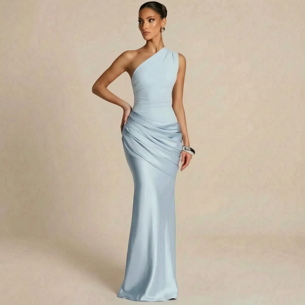 Drapina | Bodenlanges Abendkleid Mit One-Shoulder-Schnitt
