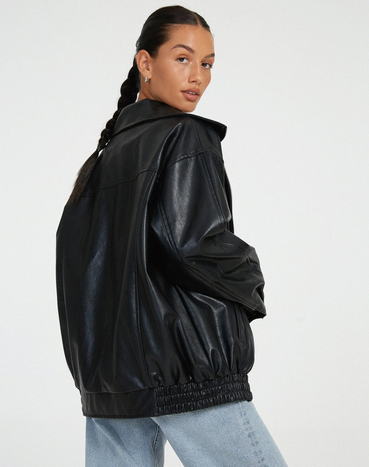 Vera | Damen Vintage Vegan Leder Oversized Jacke