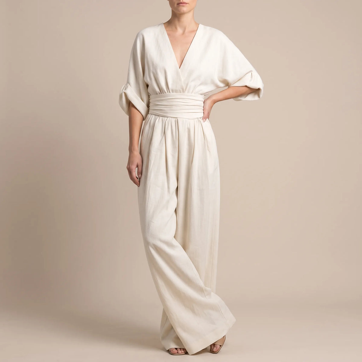 Elevata | Eleganter Fließender V-Ausschnitt Jumpsuit