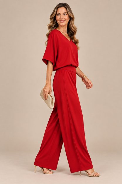 Elevee | Zweiteiliger Asymmetrischer Fliessender Festlicher Damen Hosenanzug