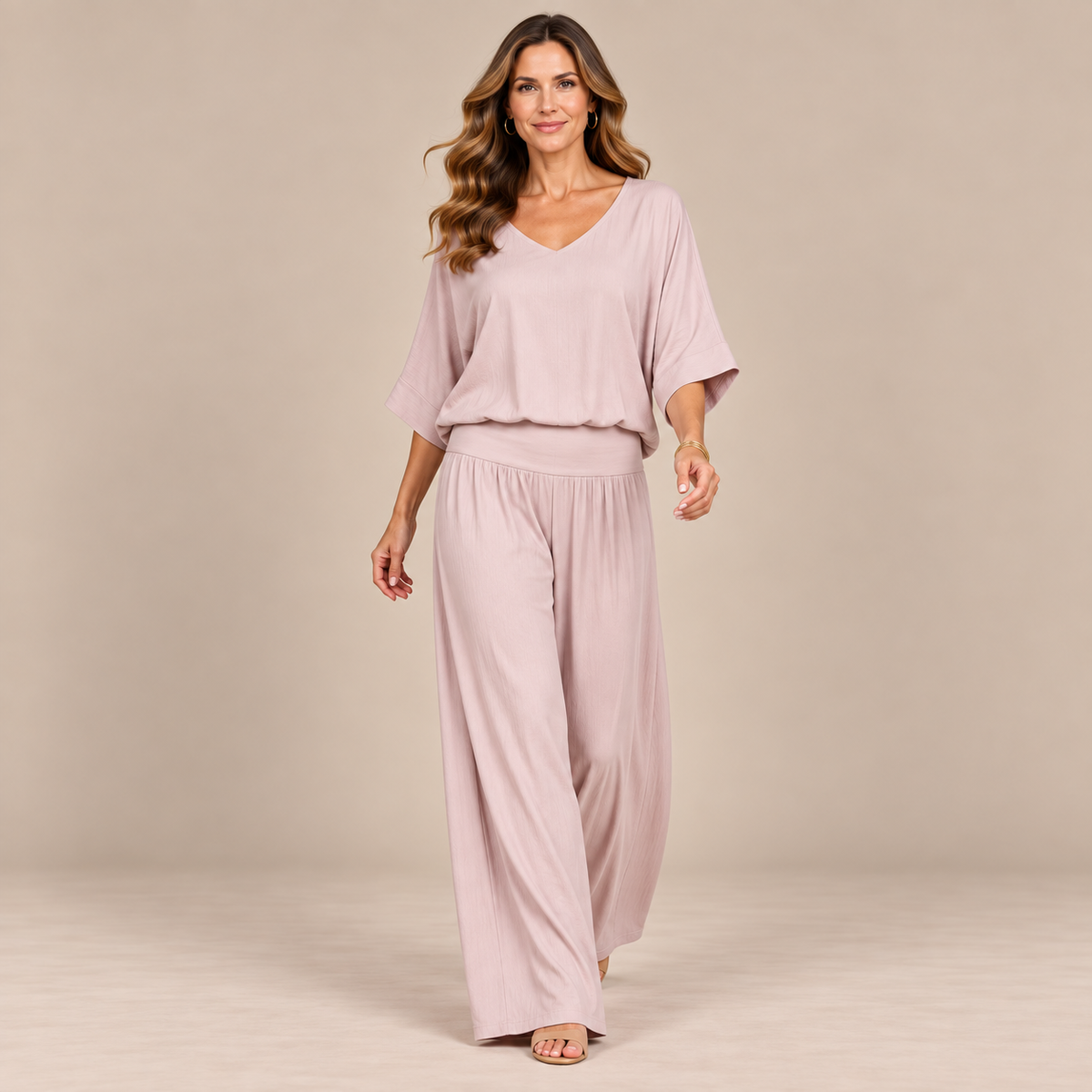 Elevee | Zweiteiliger Asymmetrischer Fliessender Festlicher Damen Hosenanzug