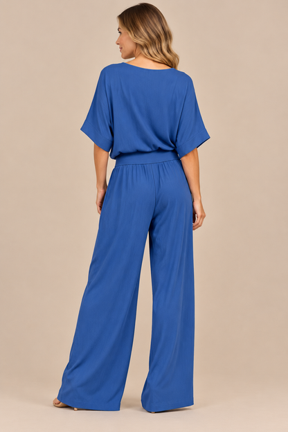 Elevee | Zweiteiliger Asymmetrischer Fliessender Festlicher Damen Hosenanzug
