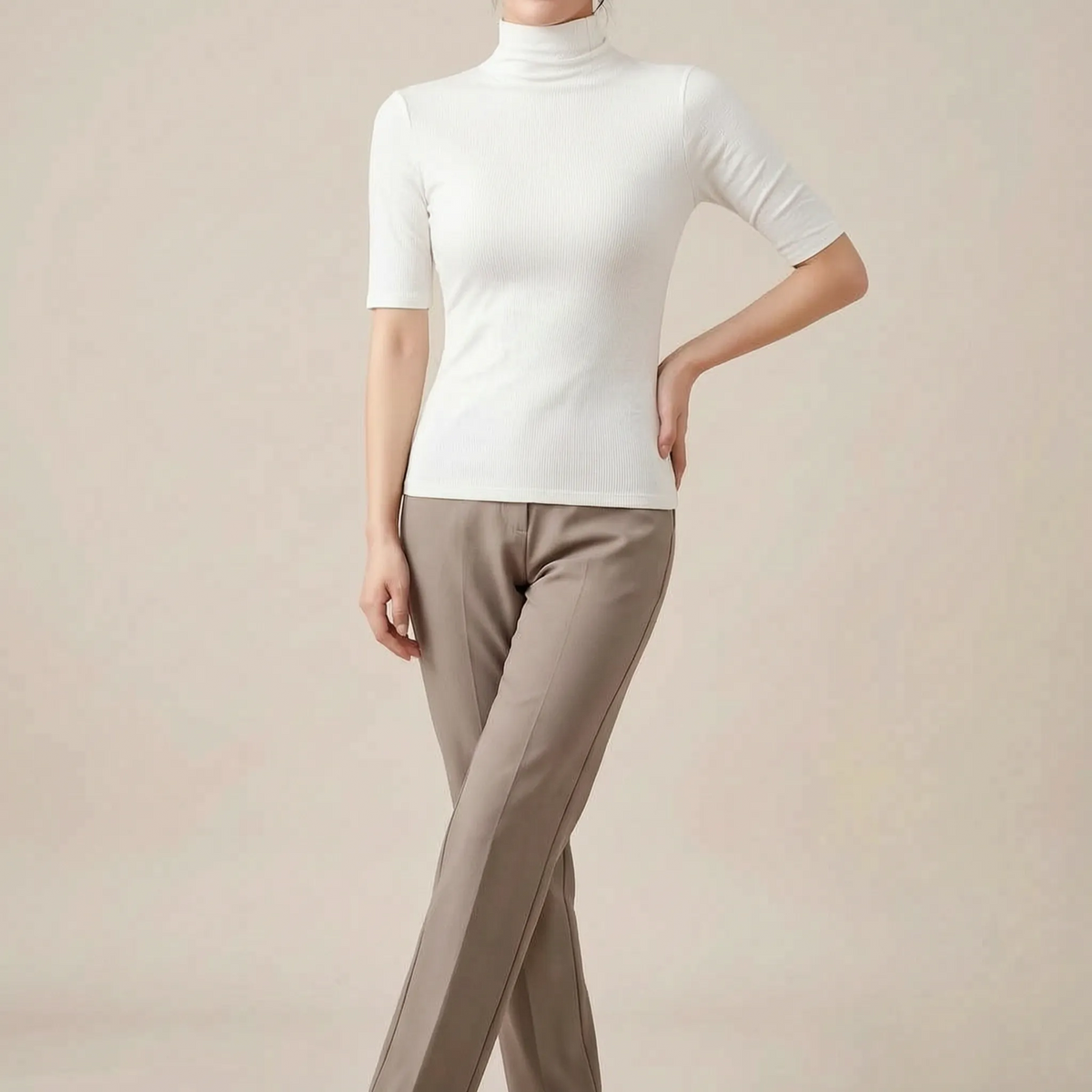 Elevia | Figurbetonter Rollkragenpullover Für Damen
