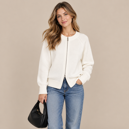 Elina | Cardigan Damen mit Reissverschluss