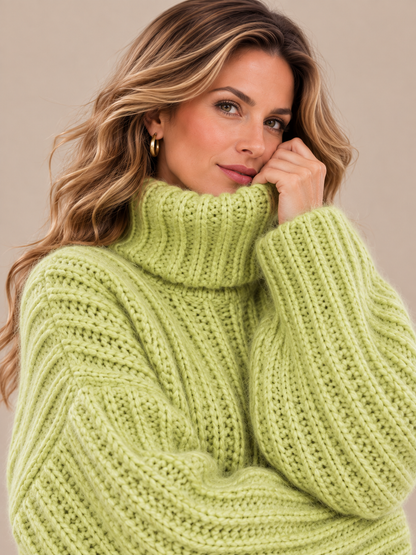Elisha | Rollkragenpullover mit grober Rippstrickstruktur