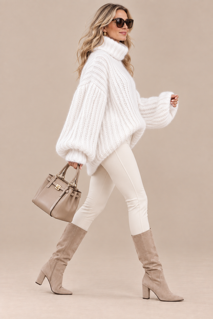 Elisha | Rollkragenpullover mit grober Rippstrickstruktur