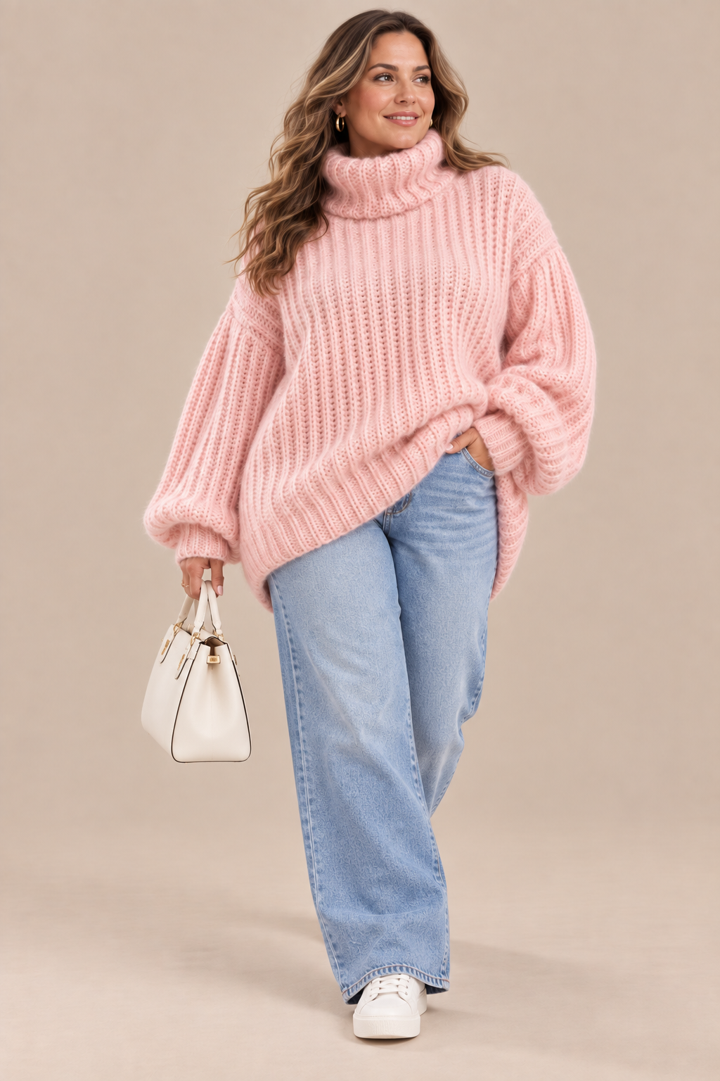 Elisha | Rollkragenpullover mit grober Rippstrickstruktur