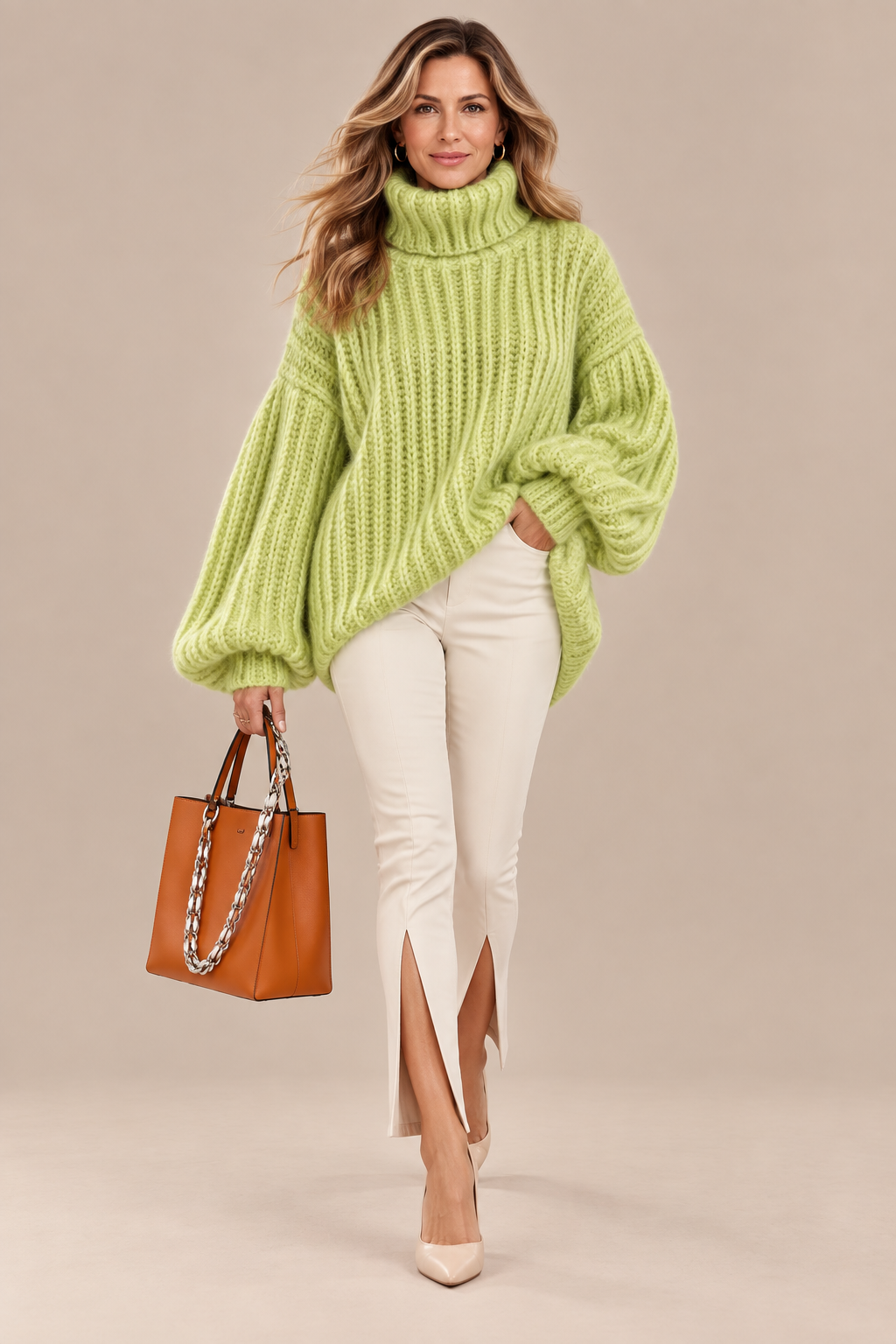 Elisha | Rollkragenpullover mit grober Rippstrickstruktur