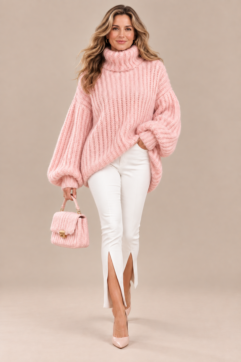 Elisha | Rollkragenpullover mit grober Rippstrickstruktur
