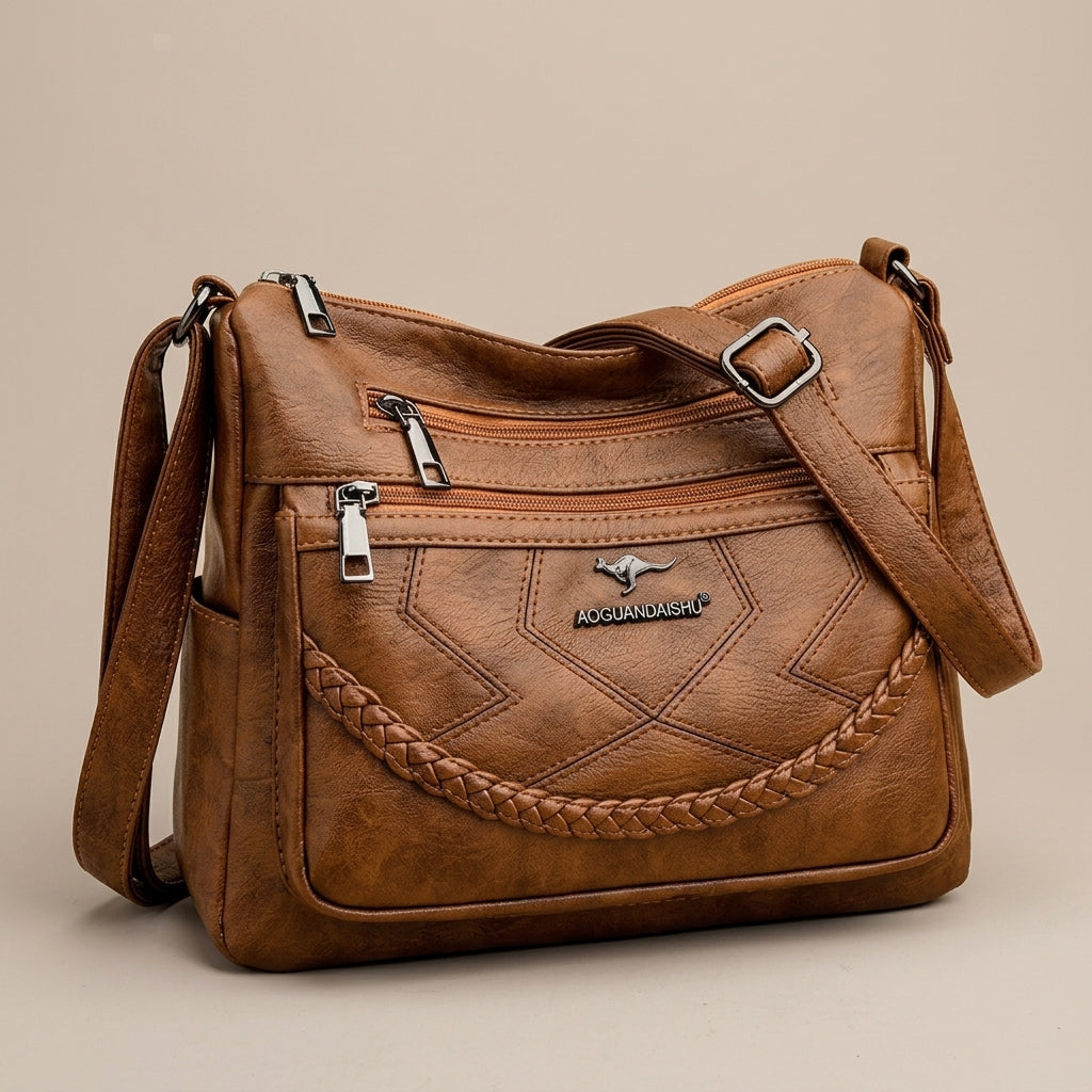 Eliza | Schultertasche Damen mit mehreren Reissverschlussfächern