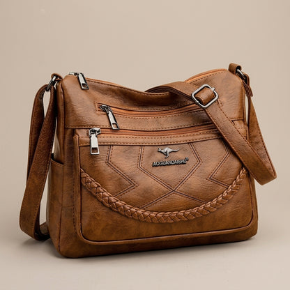 Eliza | Schultertasche Damen mit mehreren Reissverschlussfächern