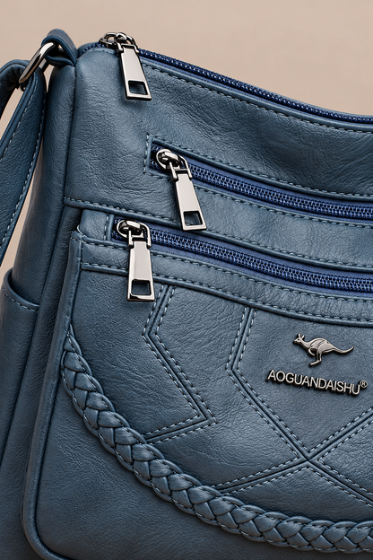Eliza | Schultertasche Damen mit mehreren Reissverschlussfächern