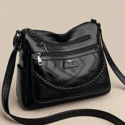 Eliza | Schultertasche Damen mit mehreren Reissverschlussfächern