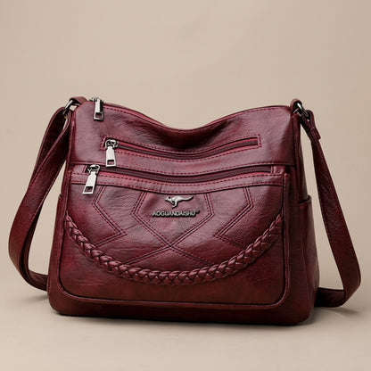 Eliza | Schultertasche Damen mit mehreren Reissverschlussfächern