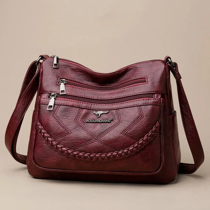 Eliza | Schultertasche Damen mit mehreren Reissverschlussfächern