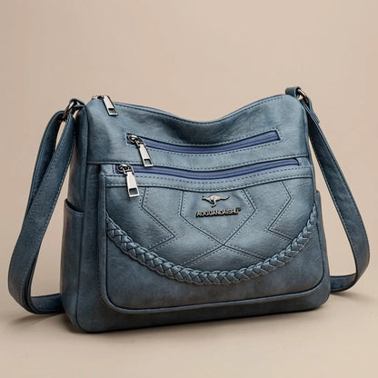 Eliza | Schultertasche Damen mit mehreren Reissverschlussfächern