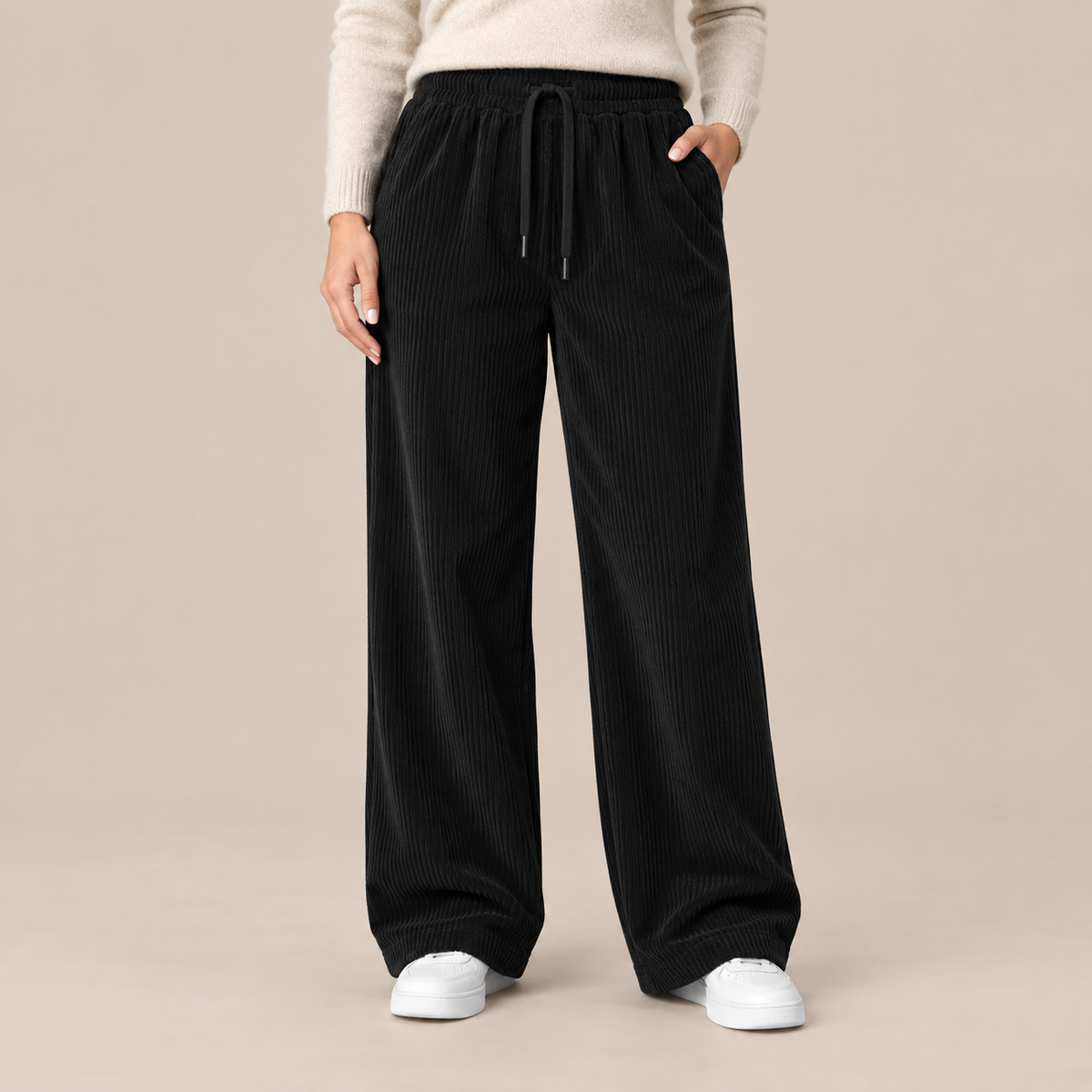 Eljean | Cordhose Damen mit warmem Futter und weitem Bein