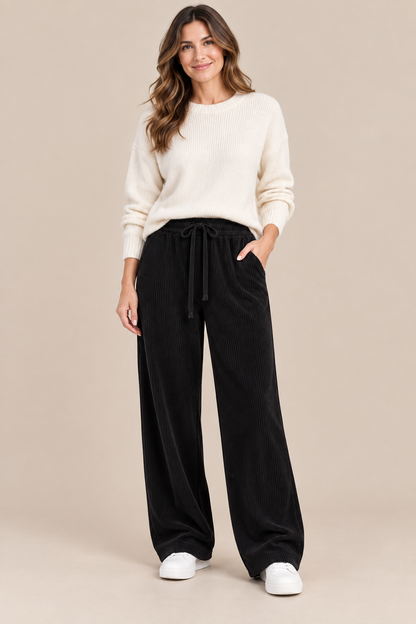 Eljean | Cordhose Damen mit warmem Futter und weitem Bein