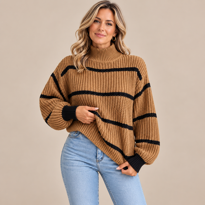 Elma | Rollkragenpullover mit Streifenmuster