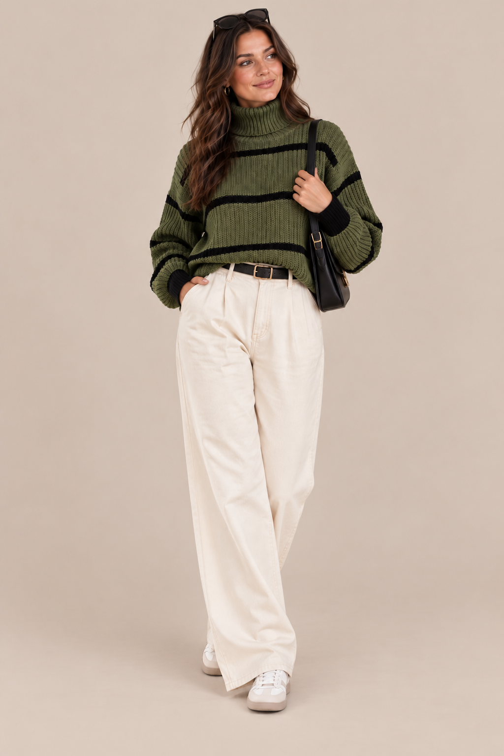 Elma | Rollkragenpullover mit Streifenmuster