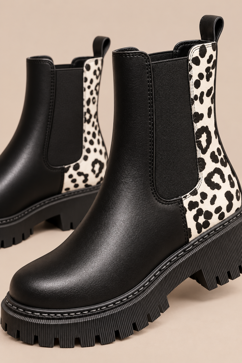Elsie | Chelsea Boots Damen mit Leo-Detail