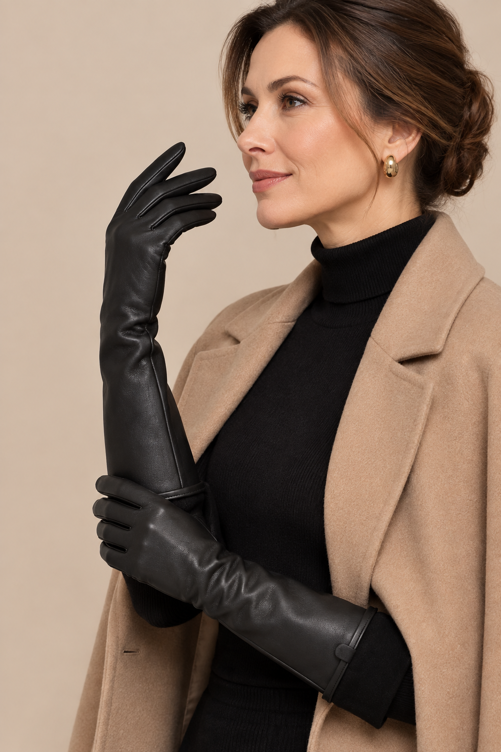 Elva | Lange Lederhandschuhe Damen für Winter