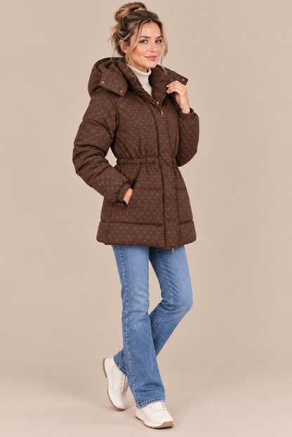 Elvessa | Leichte Steppjacke mit Muster und verstellbarer Taille