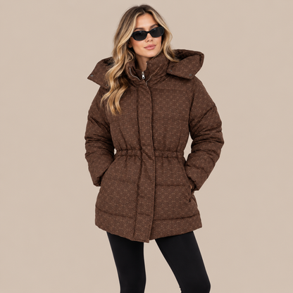 Elvessa | Leichte Steppjacke mit Muster und verstellbarer Taille