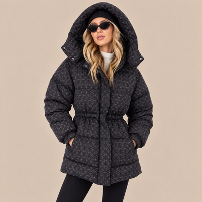 Elvessa | Leichte Steppjacke mit Muster und verstellbarer Taille